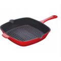 Diferentes esmaltes Color Grill Pan de hierro fundido